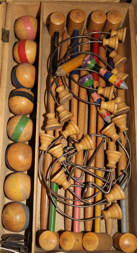 A box of French table croquet
